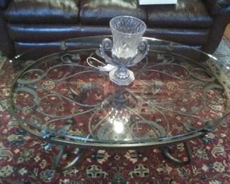 Bronze & glass coffee table