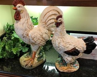 Ceramic roosters
