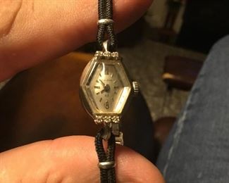 Beautiful Ladies Bulova 14k watch with diamonds.