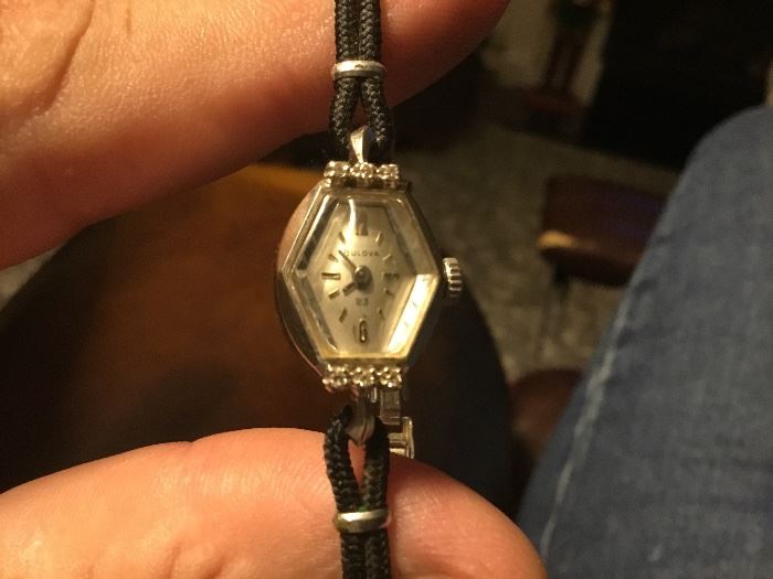 Beautiful Ladies Bulova 14k watch with diamonds.