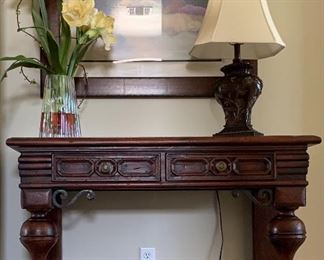 Entry/Sofa Table, Table Lamp, Floral, Art