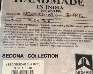 Handmade in India 100% Wool Pile 9'6" x 13'6" Sedona Collection Area Rug