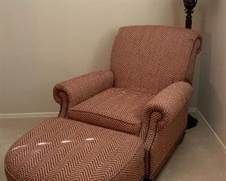 Flexsteel Armchair and Ottoman, Floor Lamp