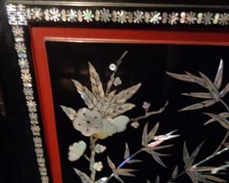 close-up detail of china cabinet