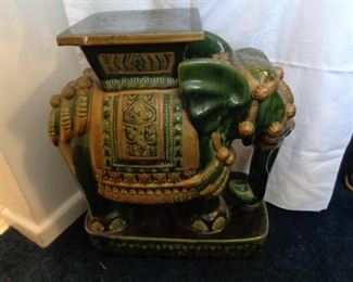 vintage elephant garden stool, one of two