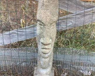 Easter Island type garden statue