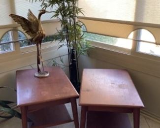 MCM set of 2 end tables. Need a little love. 29” depth x 19” tall x 19” wide. 