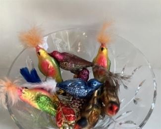 Bird Christmas ornaments. 