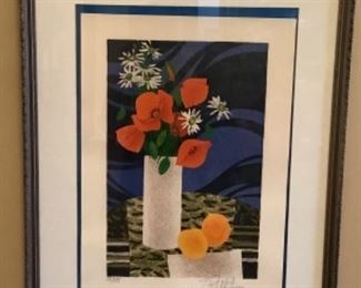 Yves Ganne Signed Lithograph. Authenticated mark on back on frame. 