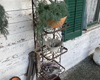 Old cast iron plant stand