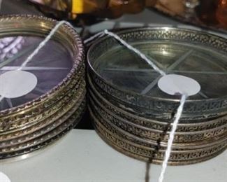 Sterling silver Crystal coasters 