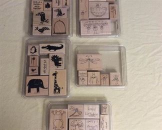 Afm013 Five Sets Of Stampin Up! Rubber Stamps 