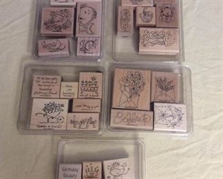 Afm015 Five Sets Of Stampin Up! Rubber Stamps