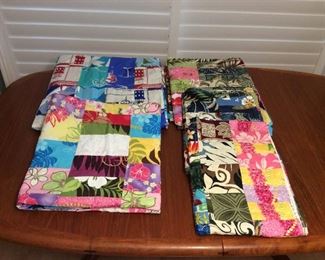 Afm031 Five Vintage Hawaiian Quilt Blankets 