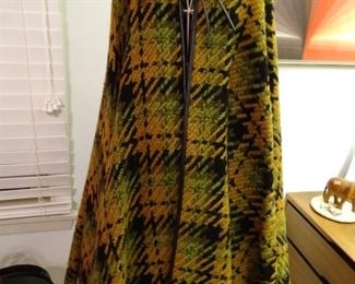 Vintage Bonnie Cashin Sills Cape with Leather Trim 