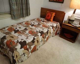 Teak Headboard (Twin 2 available) and Night Stand