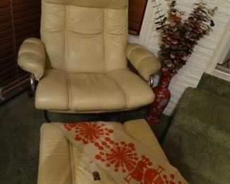 Ekornes Stressless Chrome Chair with Ottoman