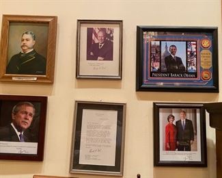 Presidential signatures and photos.