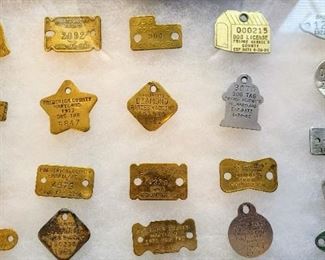 Collection of vintage dogs tags on 1st floor