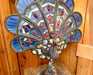 Tiffany Style Peacock lamp