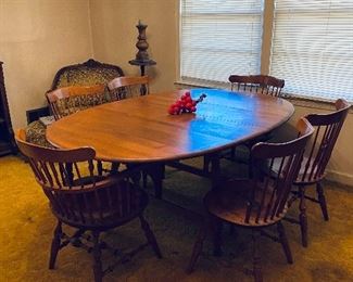 Dining table Windsor back chairs