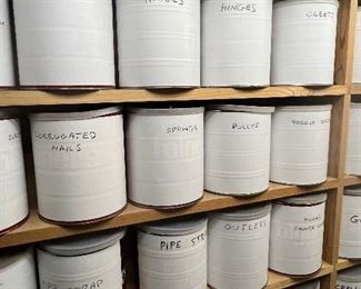 Nails, hinges, strap clamps, pipe strap, outlets, pullys, cleets, screws and more. 