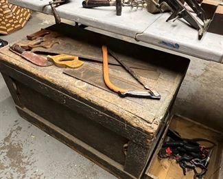 Cool old wood tool trunk