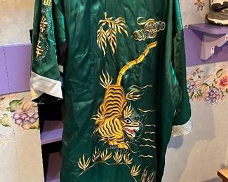 Silk robe with tiger 
