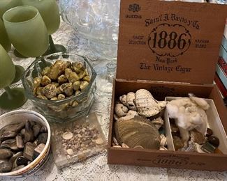 Polished stones and shells to repurpose