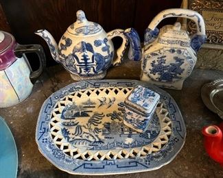 Antique blue on white Chinese porcelain