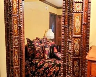 Exquisite wood acrylic and glass mirror