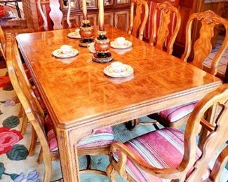 Drexel Heritage table plus two Leafs and 10 chairs. Sketchbook collection. Table and chairs sold as set