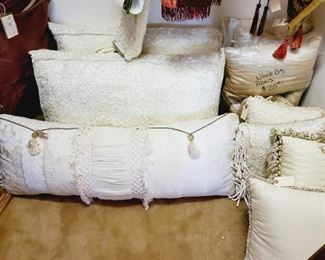 Pillows and decorative throws all priced separately