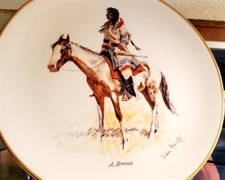 A breed Remington hand-painted plate