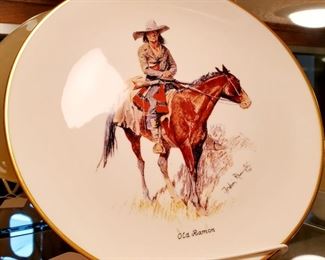 Old Ramon Remington hand painted plate