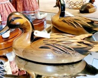 Hand-painted wooden ducks