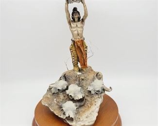 1990 Conjuring back the Buffalo pewter sculpture