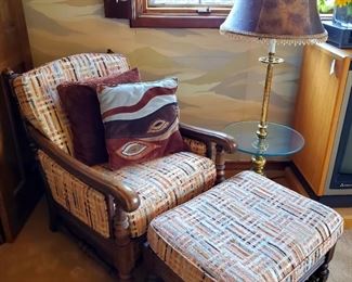 Ethan Allen chair with ottoman. Priced as a set