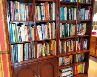 2 piece wooden bookcase. Priced separately