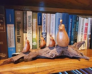 Hand-carved wooden quail
