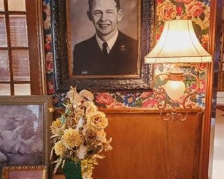 Huge painted headshot of the homeowner. Hand-painted one-of-a-kind by Looke.