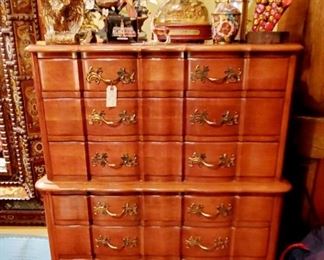 7 drawer French provincial dresser by permacraft. Cherry Wood