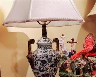 Blue floral lamp