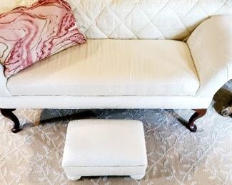 White bench and matching step stool. Sold separately