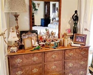 Baker furniture 9 drawer dresser with mirror