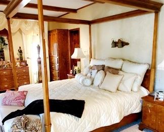 King sized baker furniture poster bed. No mattresses. Frame only. Bedding priced separately
