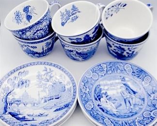 6 cup + 6 saucer the Spode Blue Room collection Georgian series cups and saucers. Sold as set