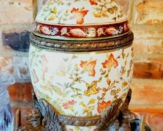 Castilian Imports brass ceramic egg with lid