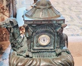 Maitland-Smith bronze camel clock