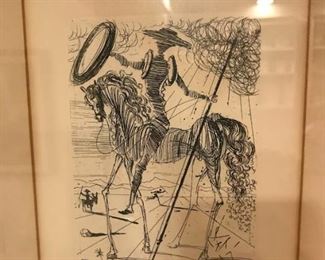 1960s Salvador Dali Don Quixote Original Etching Signed in the Plate